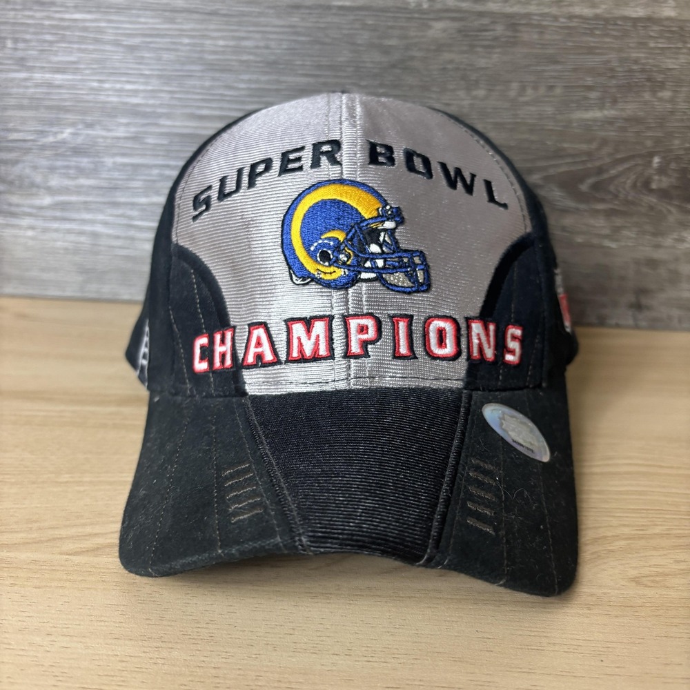 Vintage St. Louis Rams Hat Cap Strap Back Super Bowl XXXIV Champions NFL Footbal
